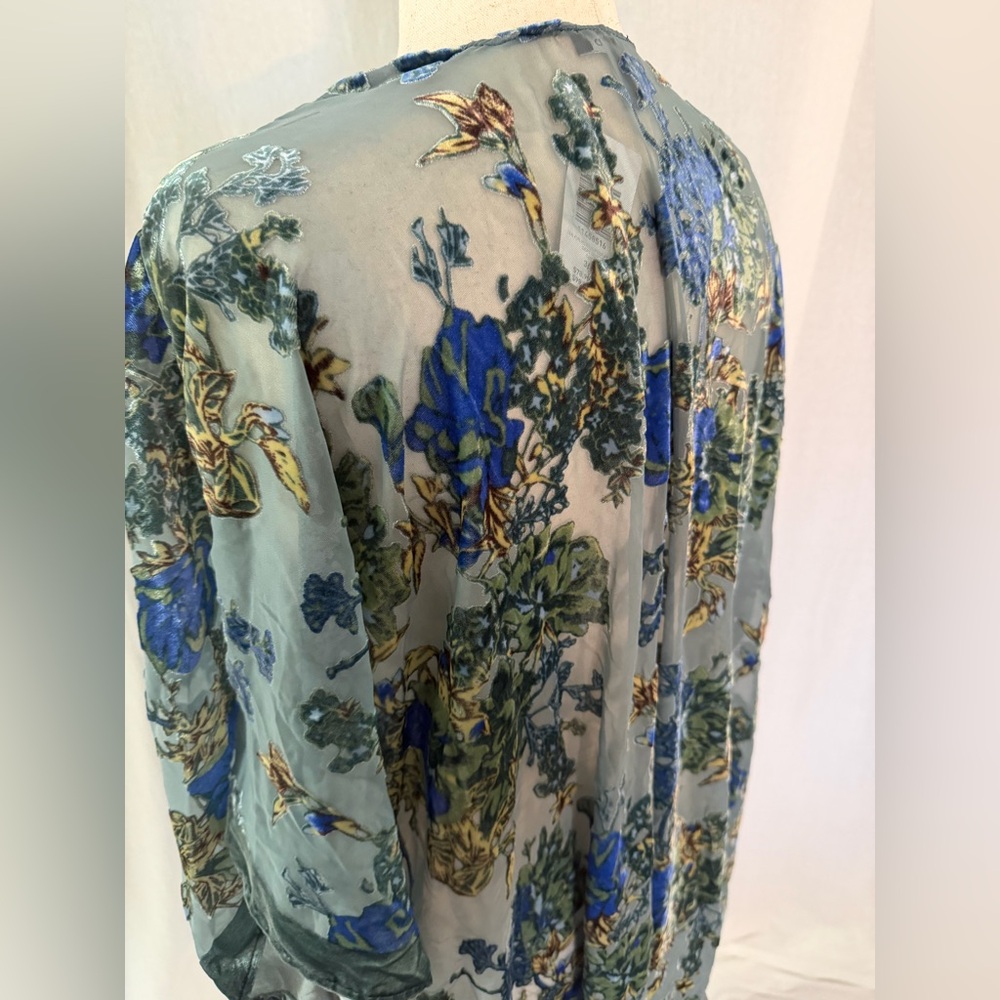 NWT Torrid Teal Floral Velvet Burnout Kimono - Torrid Size 3/4 (22-26) - Picture 10 of 15